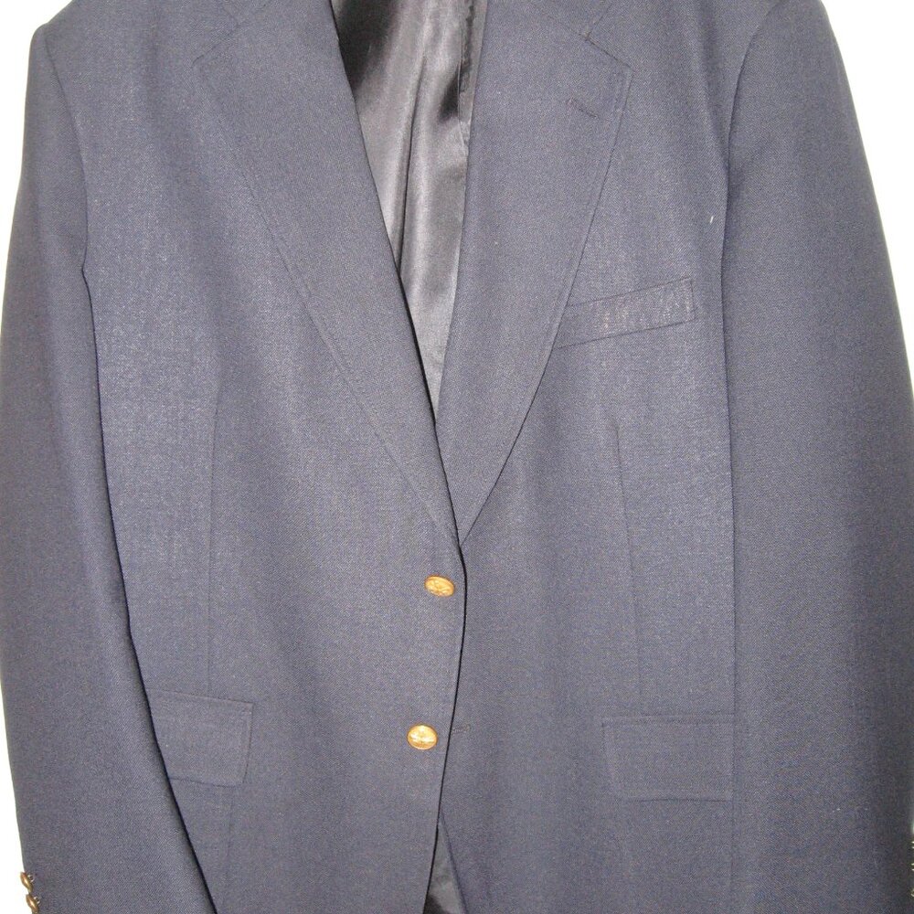 Wall Street Collection Blue Blazer Men's 44R Wool Blend